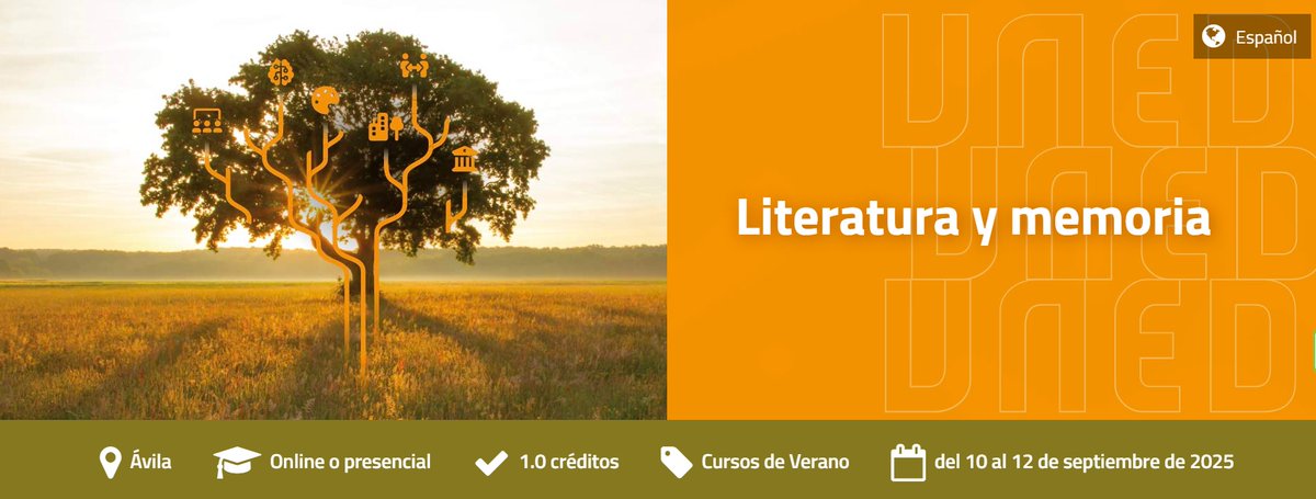 UNED_Filología (@uned_filologia) on Twitter photo 🟢Literatura y memoria
🗓️ Del 10 al 12 de Septiembre
👉 Más información: extension.uned.es/actividad/idac…
<a href="/AvilaUned/">UNED AVILA</a> 🟢Literatura y memoria
🗓️ Del 10 al 12 de Septiembre
👉 Más información: extension.uned.es/actividad/idac…
<a href="/AvilaUned/">UNED AVILA</a>