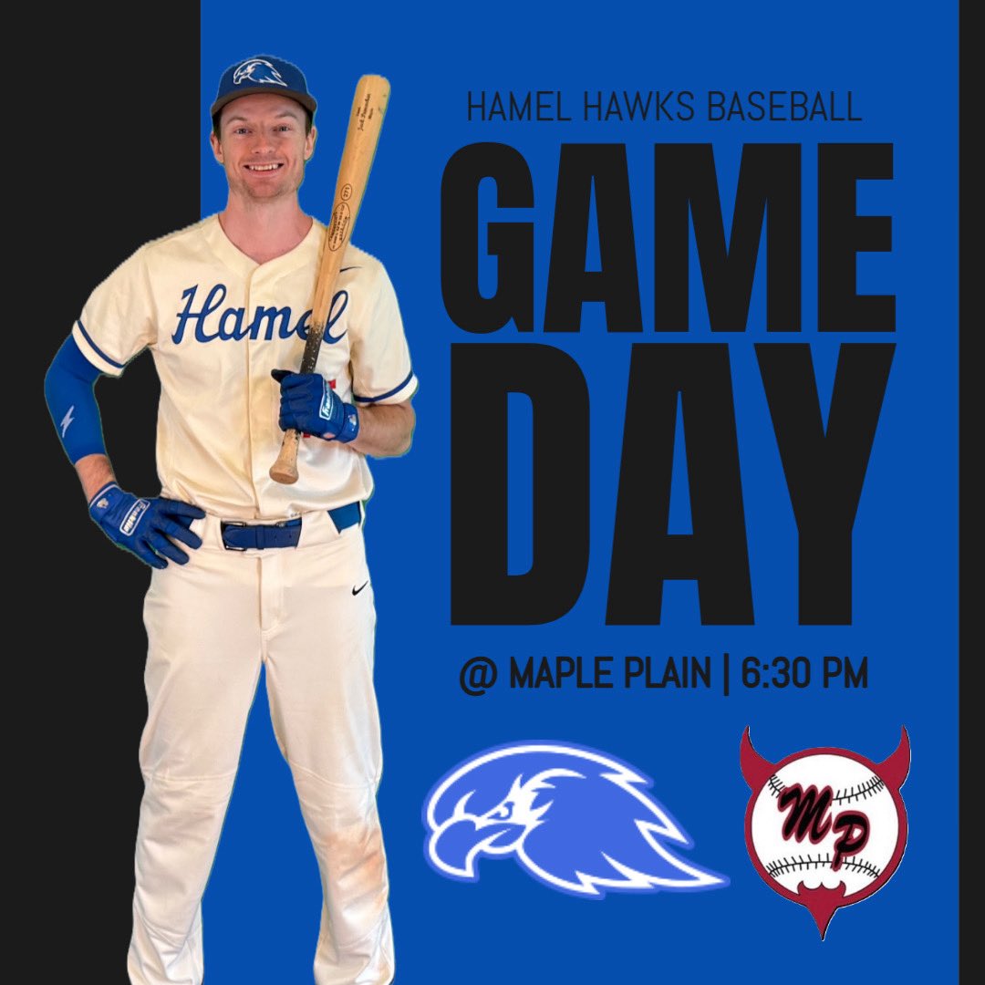 It’s gameday! Hawks head on the road in a matchup vs. <a href="/DevilsPlain/">Maple Plain Diamond Devils</a>. 6:30 first pitch at Don Timpe Field.