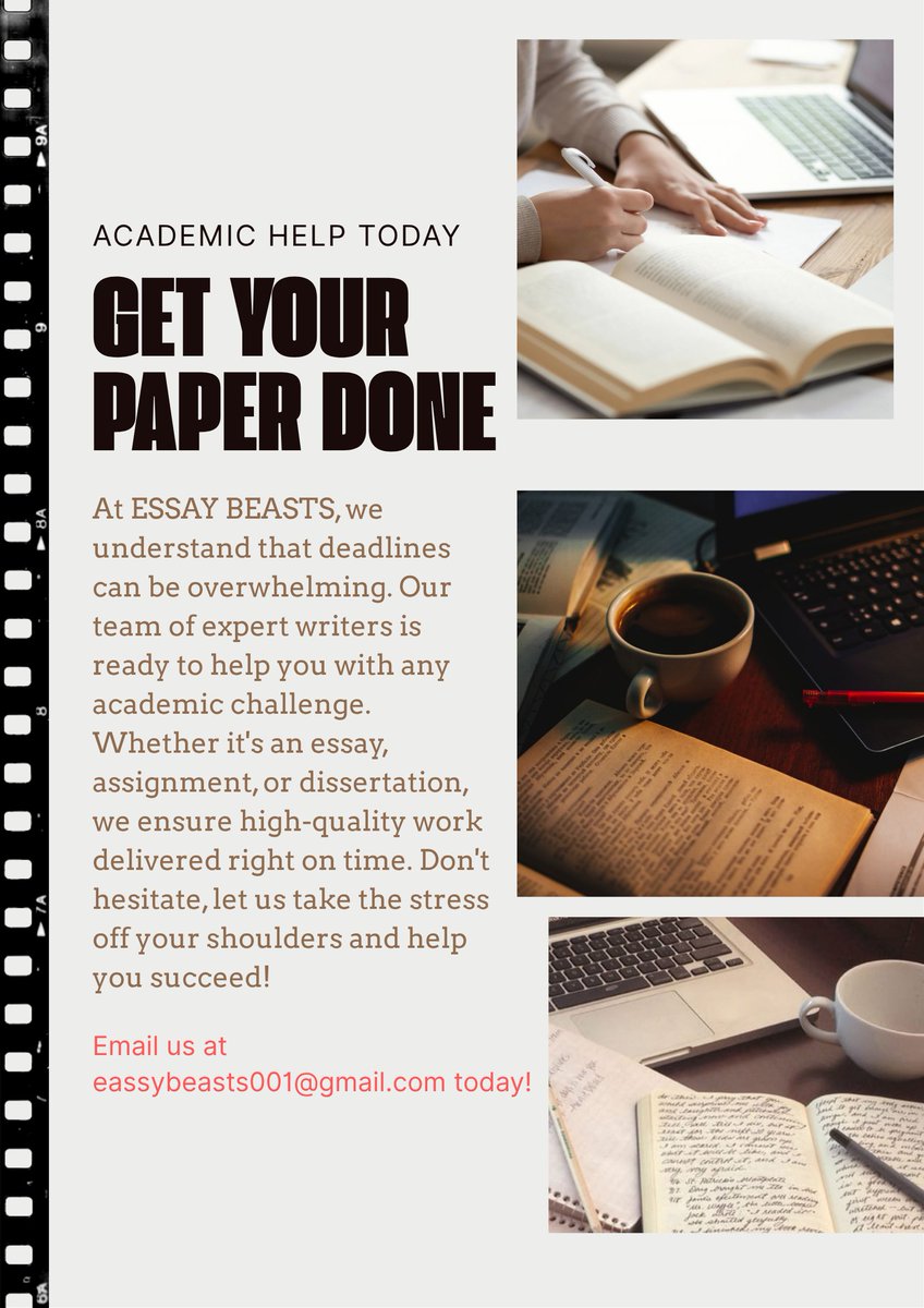 essay_beasts001's tweet image. Missed a deadline before? Don’t risk it again.
I’ll handle your:
📚 Course modules
🖊️ Reflections
📌 Essays
Trusted writer. DM to book a slot!
#OnlineExamHelp #ExamSupport #TestHelp #AcademicHelpOnline #OnlineQuizHelp #TimedExamHelp #StudentSupport #CollegeHelp #UniversityHelp