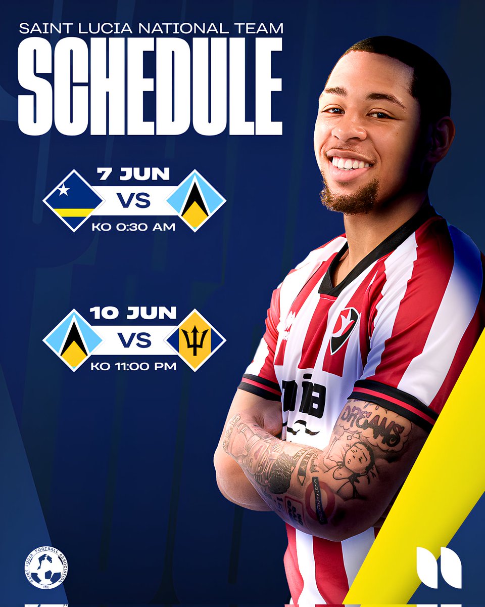 RobinsNews_OFF's tweet photo. Arkell Jude-Boyd's schedule with Saint Lucia!

While all our players are on vacation, Arkell’s season is not over yet. Two matches are on the program against Curaçao (Jun 7) and Barbados (Jun 10) for the 2026 World Cup qualifiers!

📸 CTFC / Nizaam Jones

#ctfc #RedAndWhite #COYR https://t.co/J0QzF6ggHC