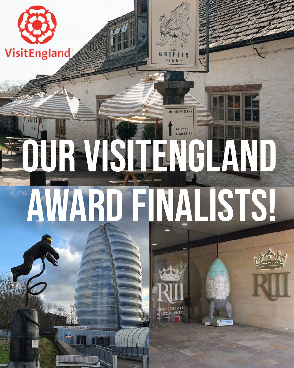 TONIGHT! They've already been recognised as winners in the <a href="/l_p_l/">Leicestershireproms</a> Tourism and Hospitality Awards but the <a href="/spacecentre/">National Space Centre</a> @kriiicentre and Griffin Inn are up for the big prizes this evening in the @visitengland Tourism Awards!

Best of luck to them all!