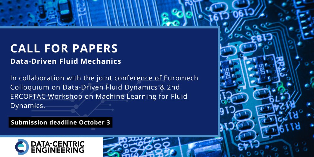 DCE_Journal's tweet image. 📢 CALL FOR PAPERS!
Data-Driven Fluid Mechanics
Submit to this special issue in collaboration with the EuroMech/ERCOFTAC joint conference
🗓️3rd October 2025
ℹ️ bit.ly/4mZZ0L8
#fluidmechanics #data @ercoftac