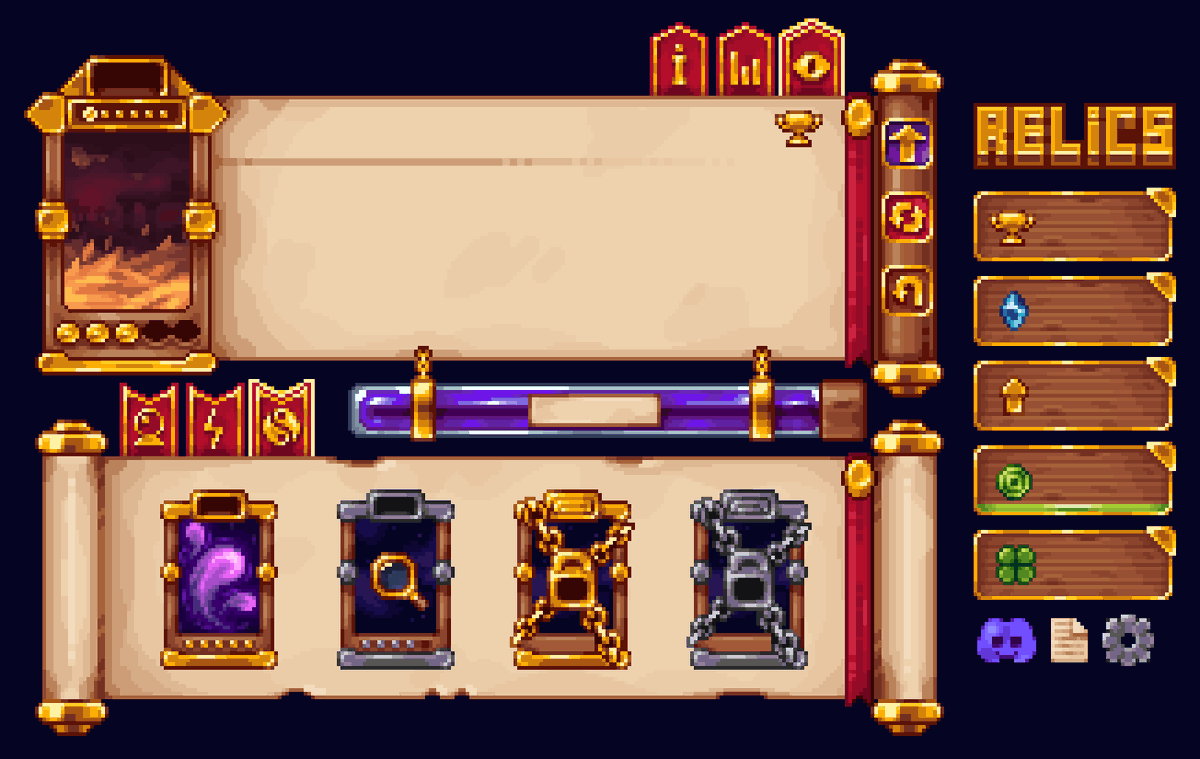 Alekudra's tweet photo. New interface for Relics mod (WIP)
#pixelart #Minecraft https://t.co/haLGhOidsI