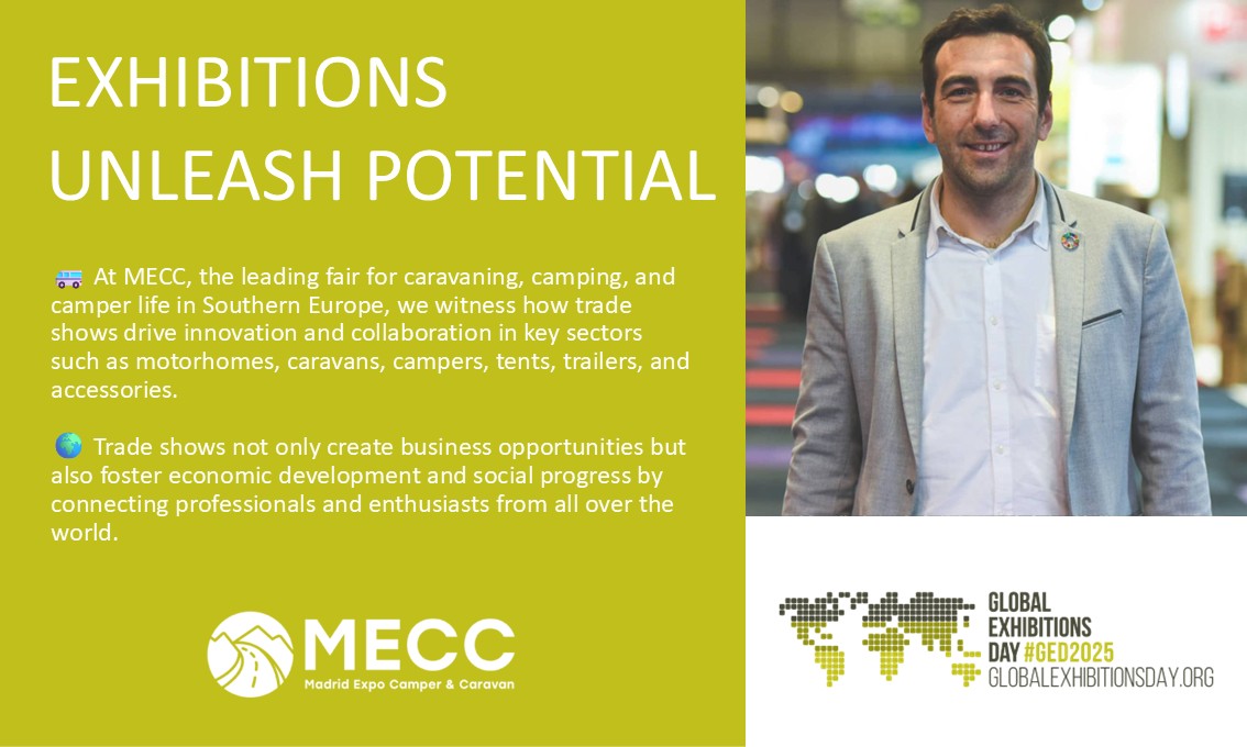 🎉 ¡Este 4 de junio celebramos el #GlobalExhibitionsDay!

🚐 En #MECC, la feria líder en caravaning, camping y camper, sabemos que Las ferias profesionales impulsan la innovación y la colaboración en sectores clave.

#GED2025 #MECC2025 #UFI <a href="/UFILive/">UFI</a>