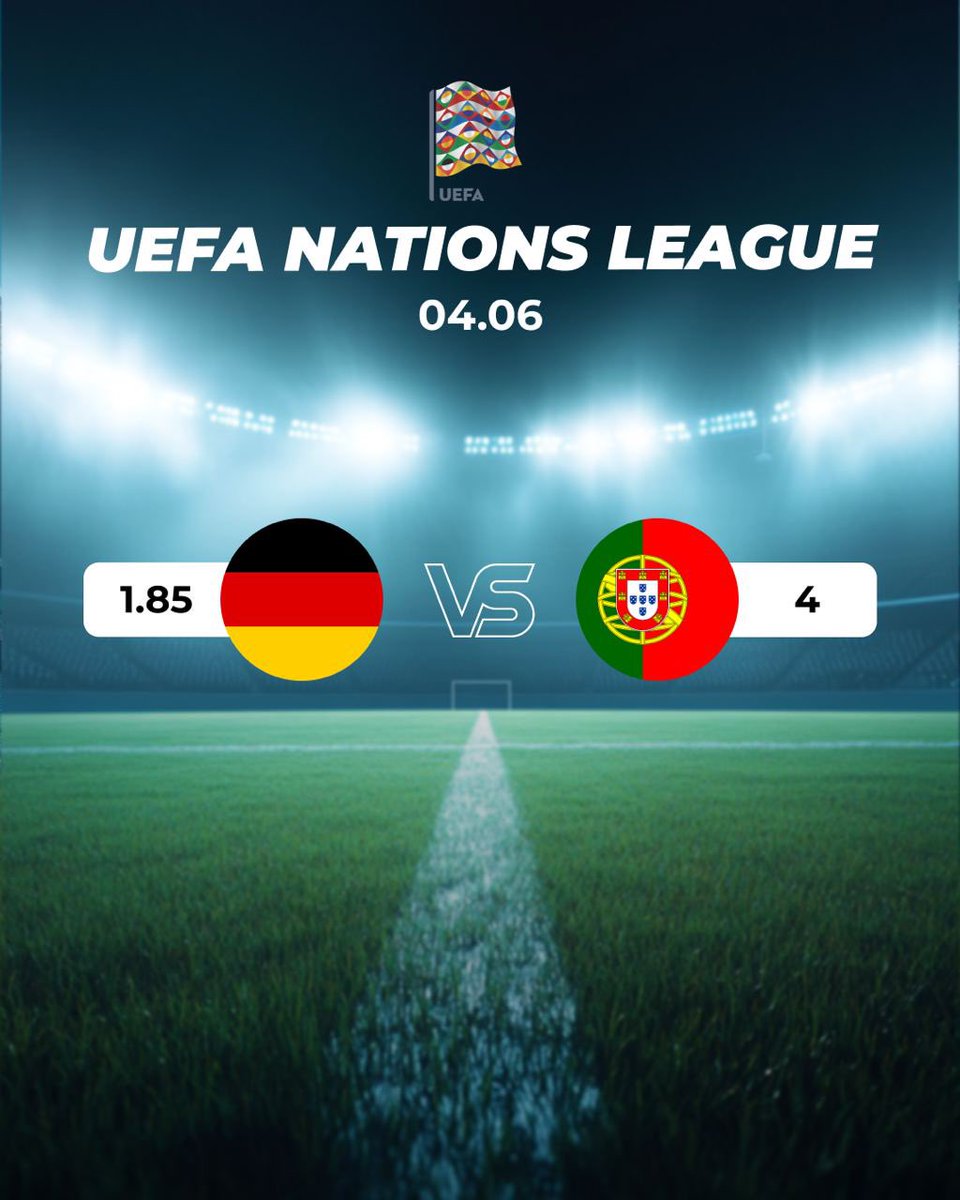 UEFA NATIONS LEAGUE tips on 22Bet

GERMANY 🇩🇪 VS PORTUGAL 🇵🇹 

1.90 Odds 

Code: KTU4Q

Not on 22Bet? 

Register here shorturl.at/EcQHv

Promocode: BRIGHTUTD

Register with my LINK, you get up to =N=150,000 welcome bonus today