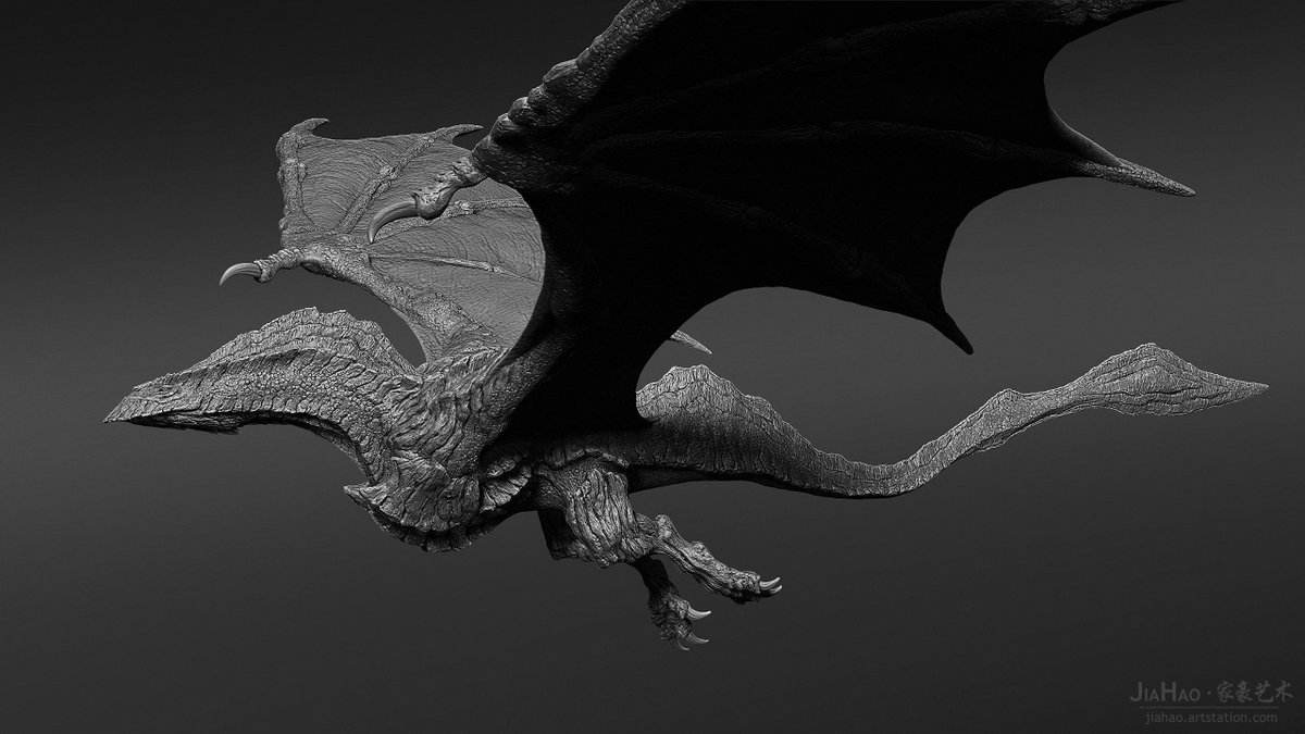 Concept sculpt of a new dragon design. 

#dragon #zbrush #creature