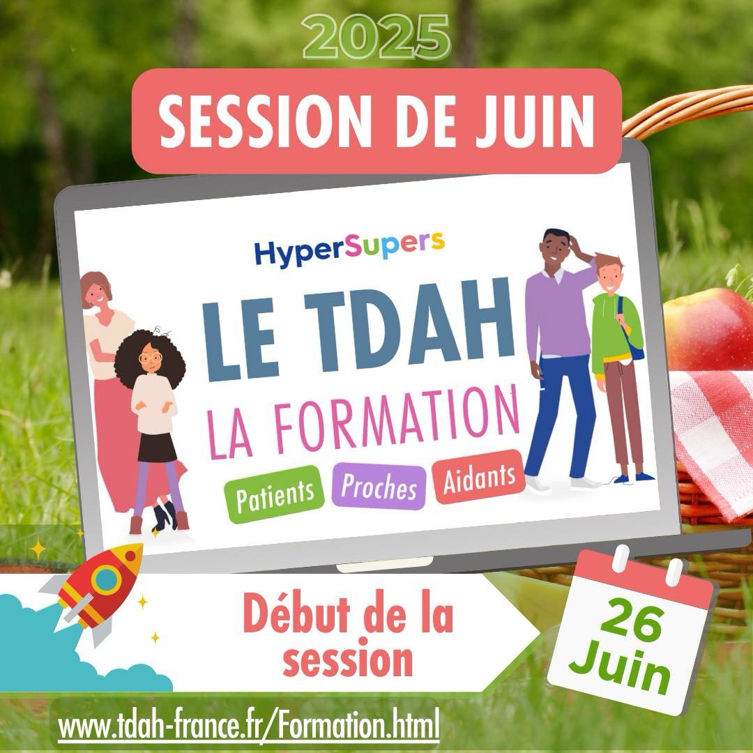 📅A vos #agendas ! 
Prochaine session de #formation le 26 juin prochain.
Clôture des inscriptions le 19 juin à minuit #formationenligne #tdah 
📌Inscrivez-vous ici 👇
tdah-france.fr/Formation.html