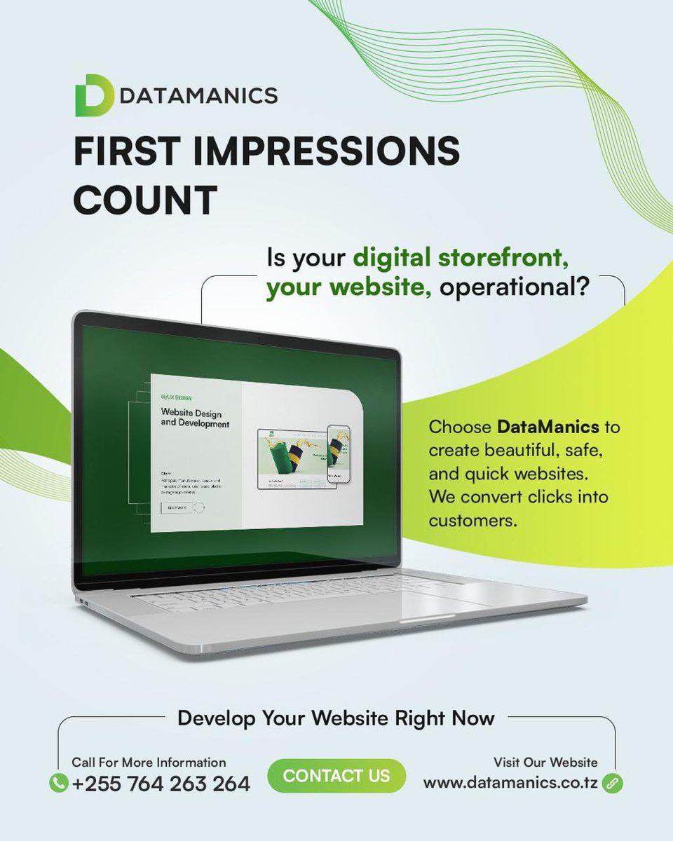 DataManics's tweet image. Ready to make a lasting impression online? We build fast, secure, and stunning websites that represent your brand.
For More information
🌐 datamanic.co.tz
☎️ +255 764 263 264
#Websitedesign #Tanzaniabusiness #DataManics #DigitalsolutionsTZ #WebdesignTanzania #Online