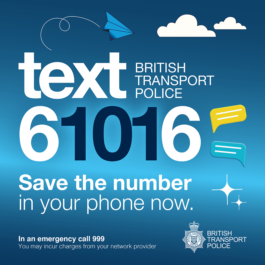 Chiltern Railways (@chilternrailway) on Twitter photo Saving 61016 into your phone can help you report crime discreetly by text to <a href="/BTP/">British Transport Police</a> when you travel. Saving 61016 into your phone can help you report crime discreetly by text to <a href="/BTP/">British Transport Police</a> when you travel.