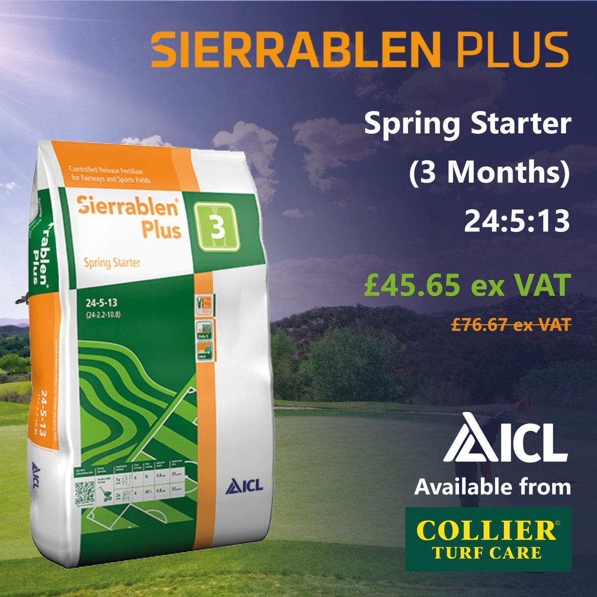 Collier Turf Care (@collierturfcare) on Twitter photo ANOTHER GREAT OFFER
The <a href="/ICL_Turf/">ICL Growing Solutions - Turf & Landscape ๐ฌ๐ง๐ฎ๐ช</a> Sierrablen Plus Spring Starter Will provide your turf with a controlled nutrient release over a pre-defined 3+ month period.
With its high level of nitrogen, you can ensure a quick plant response.
ow.ly/ziGI50W3Wyu ANOTHER GREAT OFFER
The <a href="/ICL_Turf/">ICL Growing Solutions - Turf & Landscape ๐ฌ๐ง๐ฎ๐ช</a> Sierrablen Plus Spring Starter Will provide your turf with a controlled nutrient release over a pre-defined 3+ month period.
With its high level of nitrogen, you can ensure a quick plant response.
ow.ly/ziGI50W3Wyu