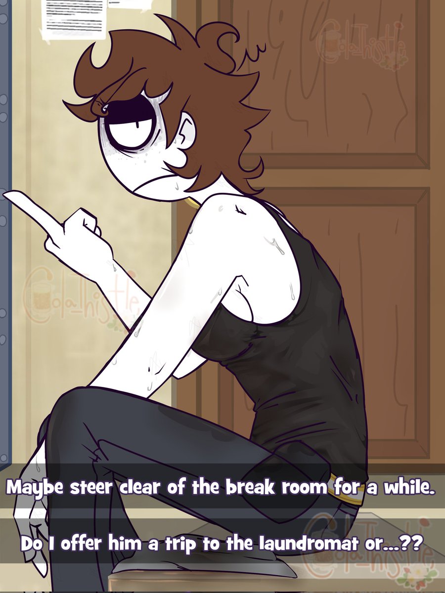 Cola_Thistle's tweet image. ☕️ ` a mess in the workplace ` 🥐
-✨️-
Oooo he mad.... I mean, he doesn&apos;t juggle coffee cups from his other job for nothing. 
×‼️×
[MAYBE. Just maybe.. a Spooky Month (cop but any would be lovely!) OC Interaction Post...]
- ☆ -
#SpookyMonth #SpookyMonthOC #OC #DigitalArt #Art