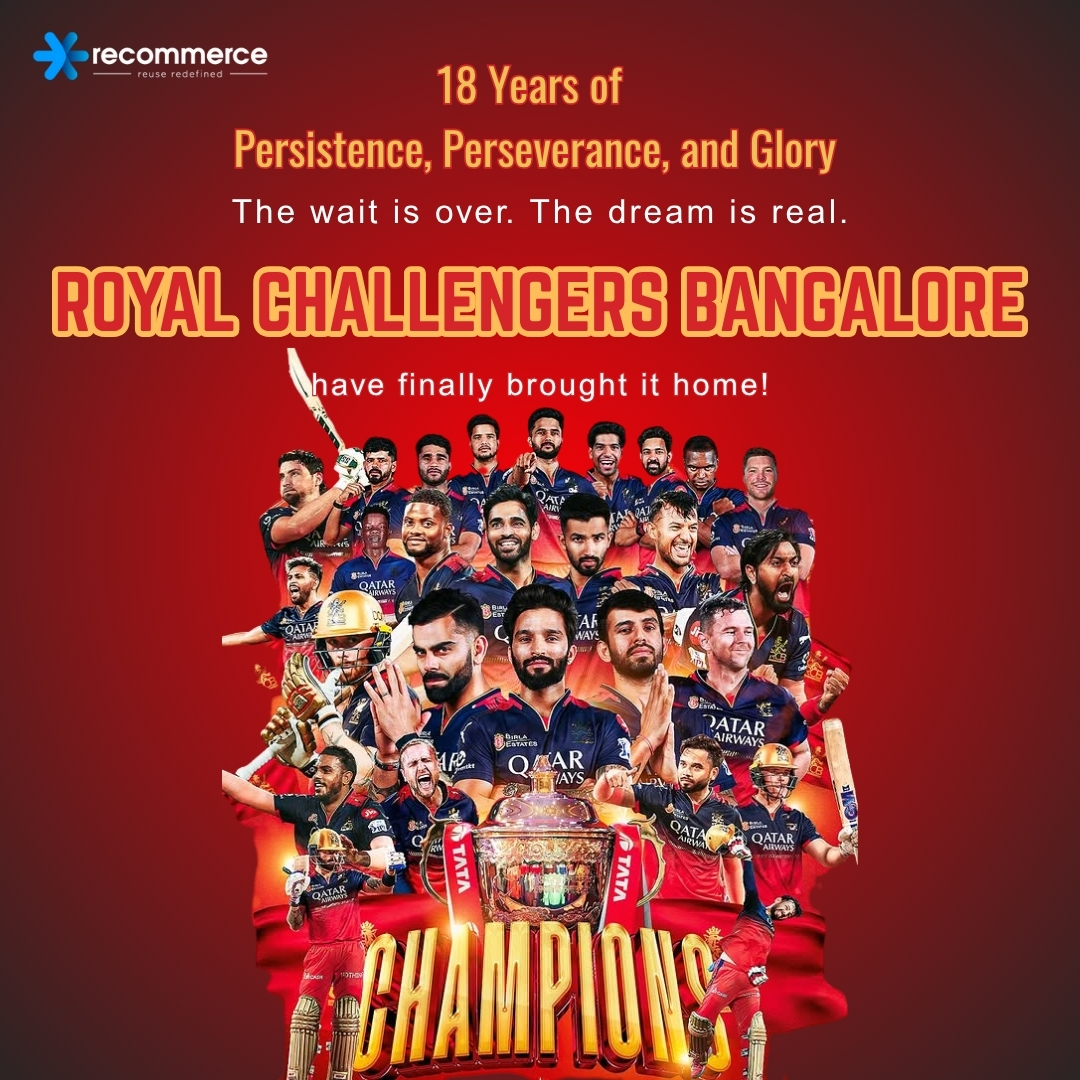 18 years of Persistence. Perseverance. Glory. 

It’s finally here – #RCB are CHAMPIONS! 🏆
From Bengaluru to the world, this moment belongs to all of us. 🌍

#RCBVictory #18YearsStrong #EeSalaCupNamdu #RCBChampions #GlobalRCBFans #IndiaCelebratesRCB #ViratKohli