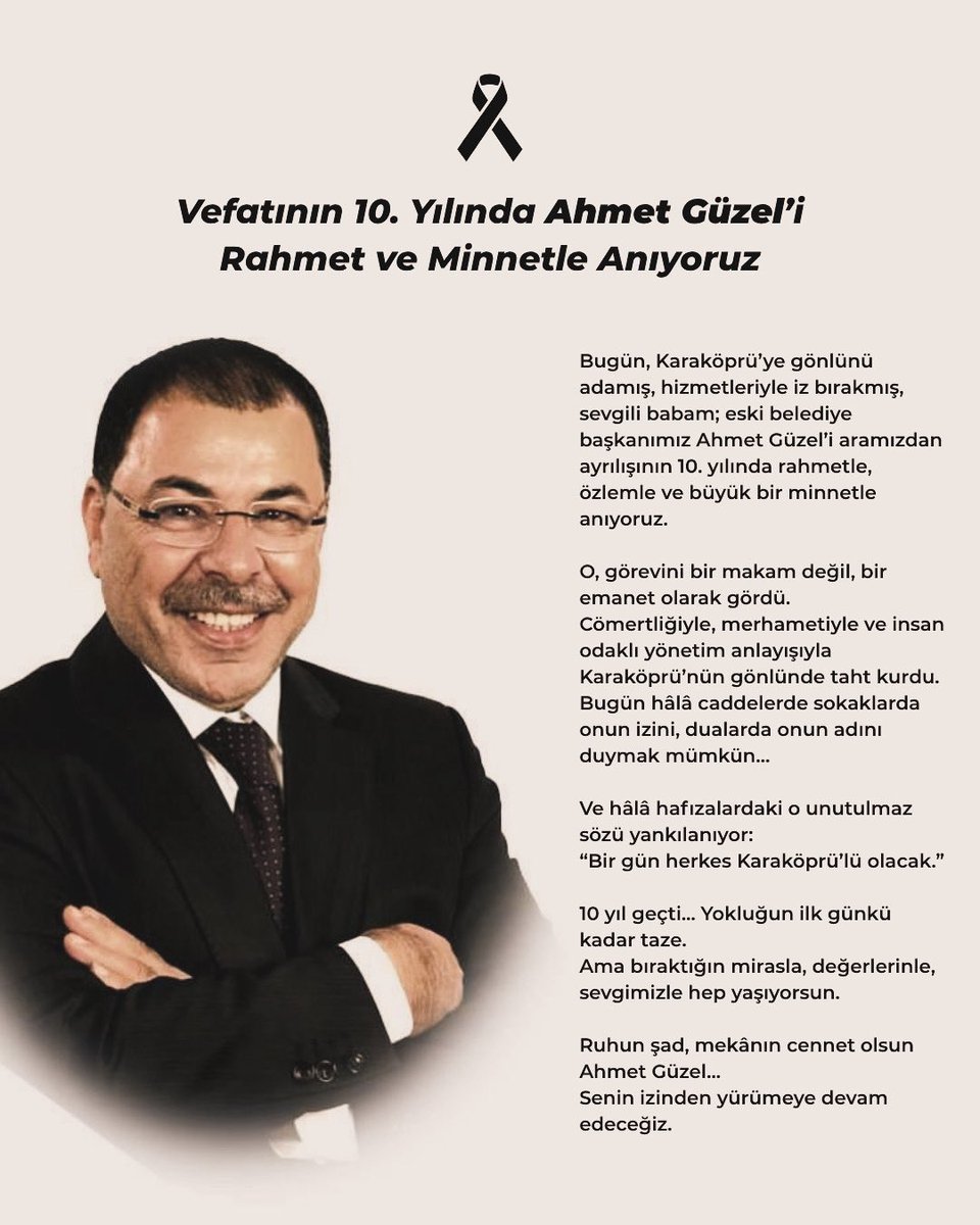 Vefatının 10. Yıl Dönümü rahmetle yâd ediyorum. #AhmetGüzel #Karaköprü #10Yıl #Rahmetle #Minnetle #Unutulmadın