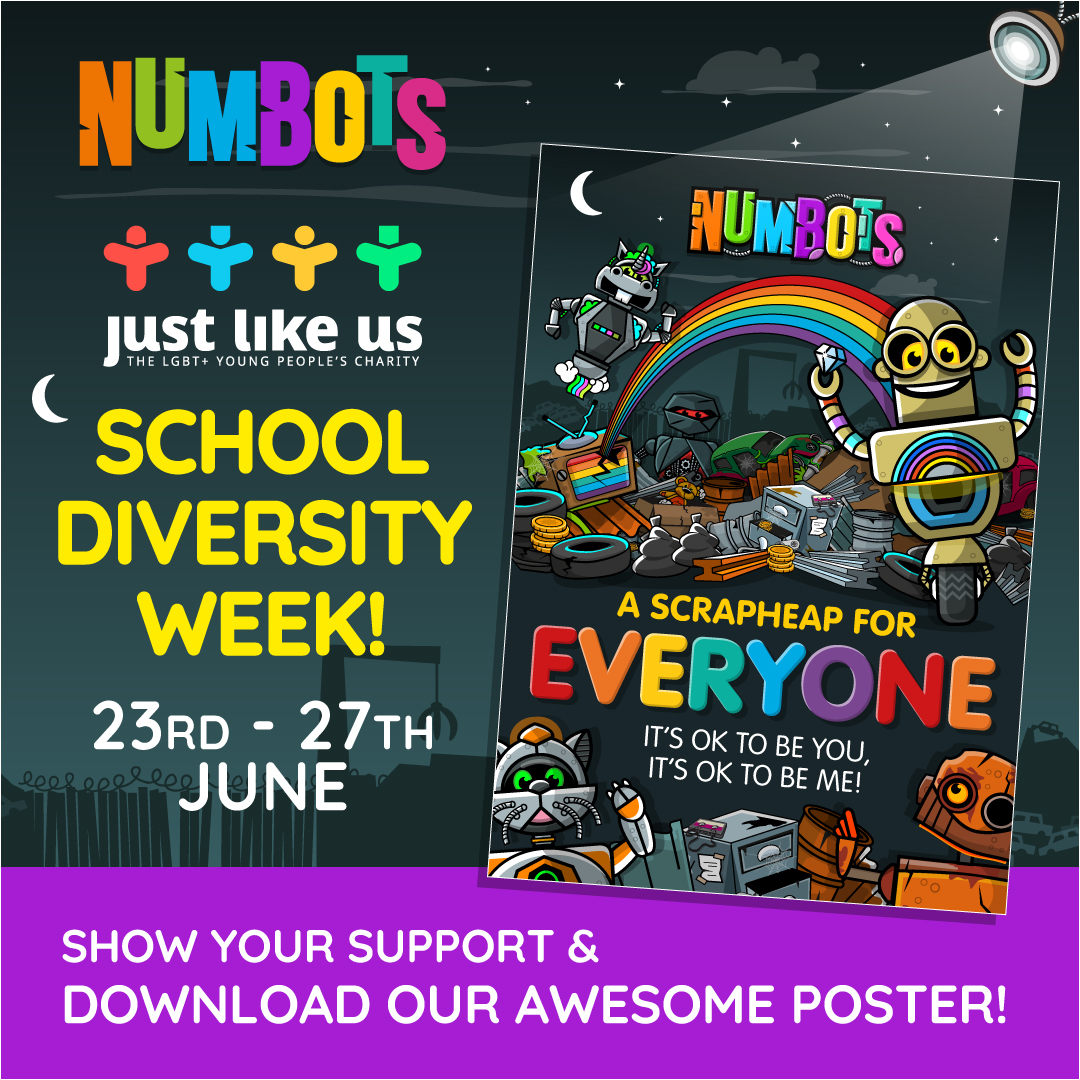 numbots's tweet image. 🎉 Celebrate Diversity Week on June 23rd-27th with us and @JustLikeUsUK! 

At NumBots, we believe *everyone* should feel seen, heard, and celebrated. Join us as we champion inclusion and individuality in maths and beyond! 🌈

📥 Download our FREE Diversity Week poster from the…