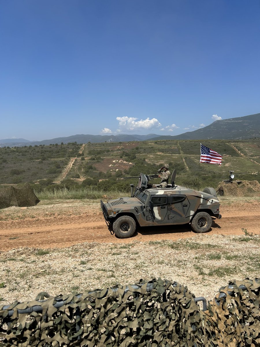 USEmbassyAthens's tweet photo. #CDAOlson: Thrilled to be back in northern Greece today! Our excellent defense cooperation was on full display at the Immediate Response portion of @USArmyEURAF’s DEFENDER Europe 2025 multilateral training exercise! Exercises like #ImmediateResponse enhance our joint readiness, NATO interoperability, and support European and transatlantic stability. I congratulate all 25k #DEFENDEREurope participants - from 30 countries - and our Greek hosts on a job very well done! #StrongerTogether #WeAreNATO 🇺🇸 🇬🇷