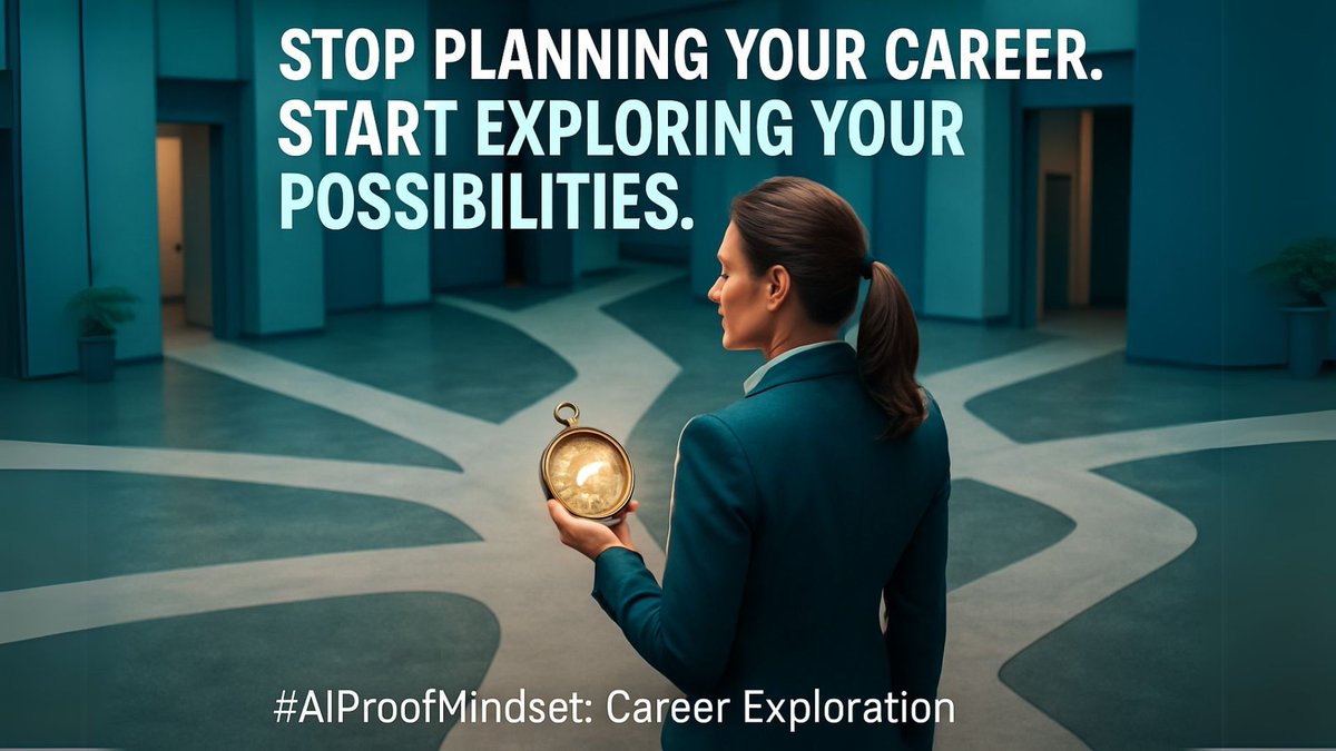 AIProofMindset's tweet image. The AI Revolution:
Stop asking “What’s my 10-year plan?”
Start asking “What doors haven’t I opened yet?” 🧭✨

In a world changing this fast, exploration beats prediction.
#AIProofMindset #CareerExploration #FutureOfWork #ReinventYourself