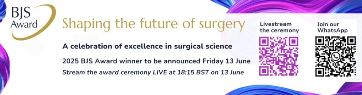 Prof Steve Wigmore (@profw_edinsurg) on Twitter photo The incredibly prestigious B JS Award 2025 will be announced on 13th June 2025 see how you can be involved through livestreaming below 👀#scientificsurgery <a href="/BJSAcademy/">BJS Academy</a> <a href="/RCSnews/">The Royal College of Surgeons of England</a> <a href="/BJSurgery/">BJS</a> <a href="/BjsOpen/">BJS Open</a> The incredibly prestigious B JS Award 2025 will be announced on 13th June 2025 see how you can be involved through livestreaming below 👀#scientificsurgery <a href="/BJSAcademy/">BJS Academy</a> <a href="/RCSnews/">The Royal College of Surgeons of England</a> <a href="/BJSurgery/">BJS</a> <a href="/BjsOpen/">BJS Open</a>