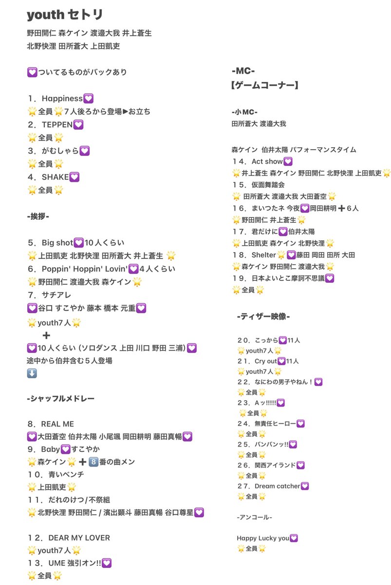 youth 6/4 初日】レポ セトリ セットリスト #渡邉大我 #森ケイン #野田