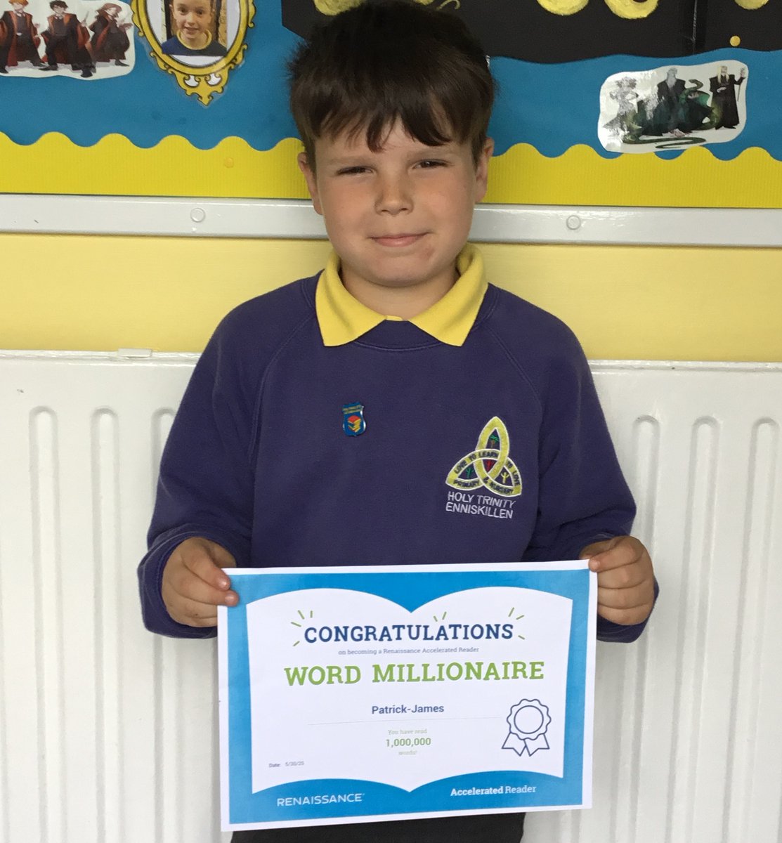 Holy Trinity Primary & Nursery School, Enniskillen (@holytrinity20) on Twitter photo Congratulations to P5 pupil Patrick James who has become an AR Word Millionaire.  Keep up the fantastic reading and quizzing Patrick.👏📚📖📗 Congratulations to P5 pupil Patrick James who has become an AR Word Millionaire.  Keep up the fantastic reading and quizzing Patrick.👏📚📖📗