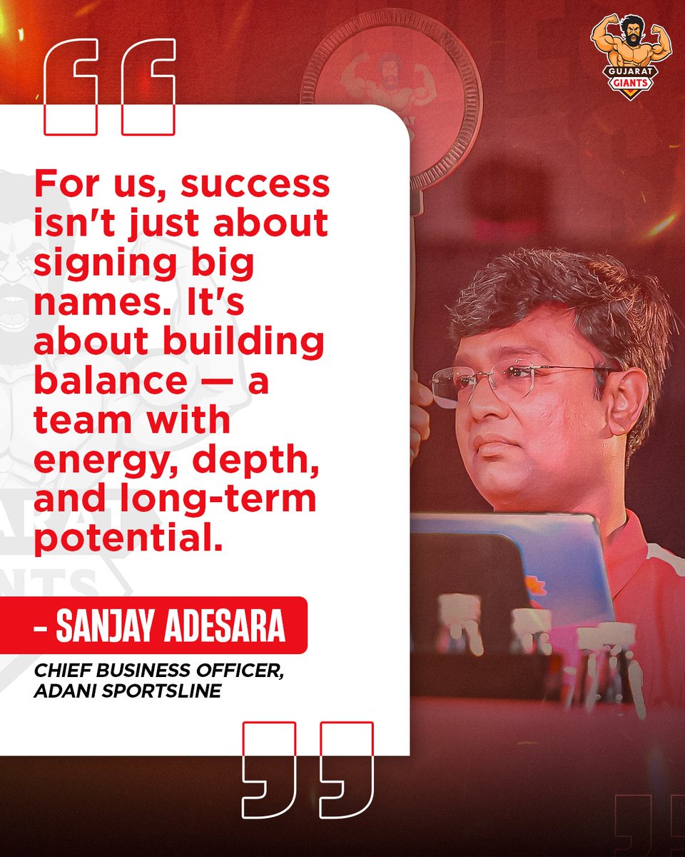 Assembling talent, building #Giant mindset 💯

#GujaratGiants #GarjegaGujarat #Adani