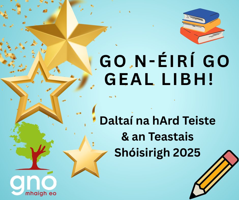 Guíonn Gnó Mhaigh gach rath ar dhaltaí na hArd-Teiste agus an Teastais Shóisirigh atá ag cur tús leis na scrúduithe inniu. Go n-éirí go geal libh!
Gnó Mhaigh Eo wishes all the Leaving and Junior Certificate students the best of luck as they start their examinations today.