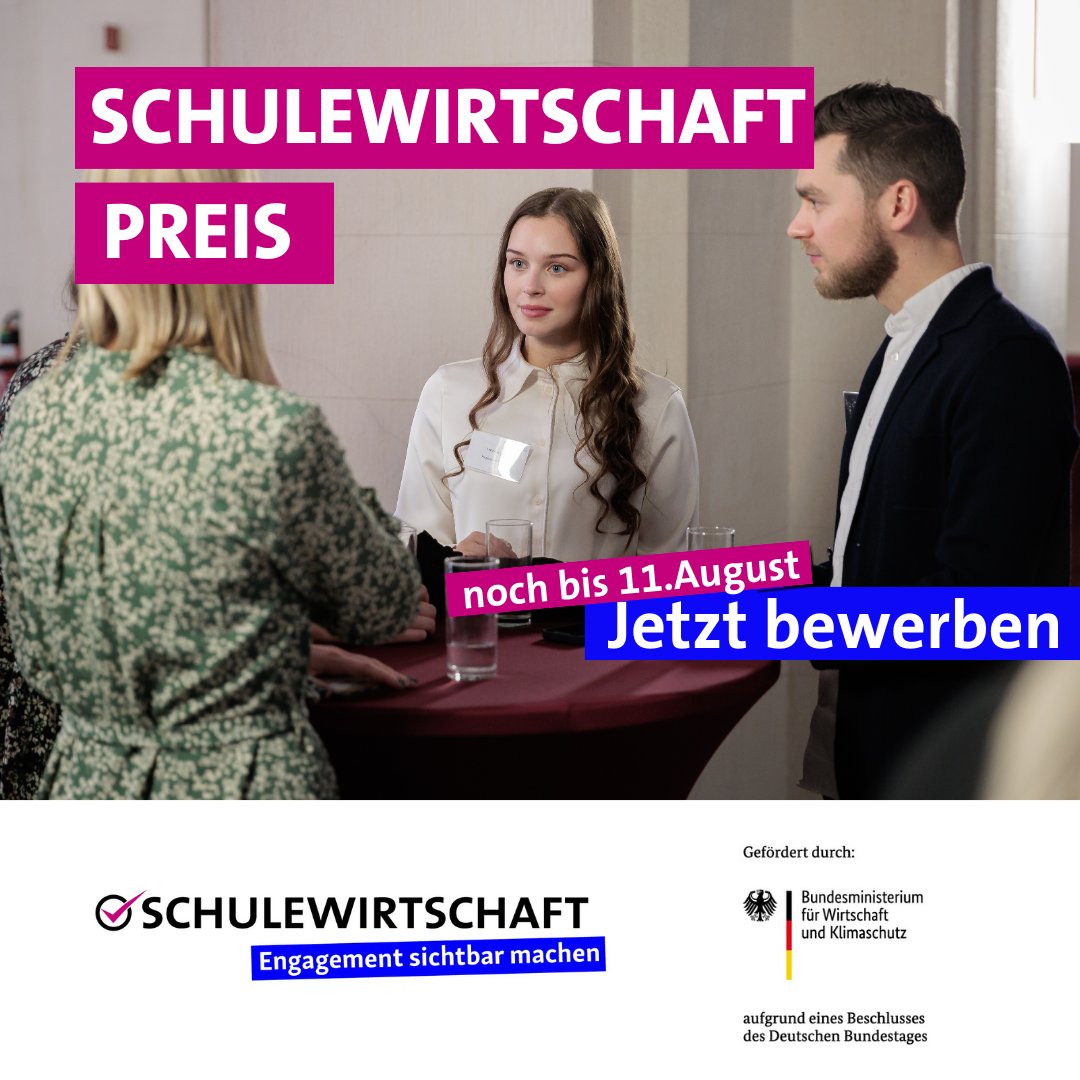 Sie sind ein #Betrieb und sind mit der ersten Schulkooperation am Start? Auch Sie sind richtig bei unserem #Preis, nämlich in der Kategorie "Starter". Stellen Sie alle Ihre Fragen zur Bewerbung gerne in unseren Sprechstunden: schulewirtschaft.de/preis/ausschre…