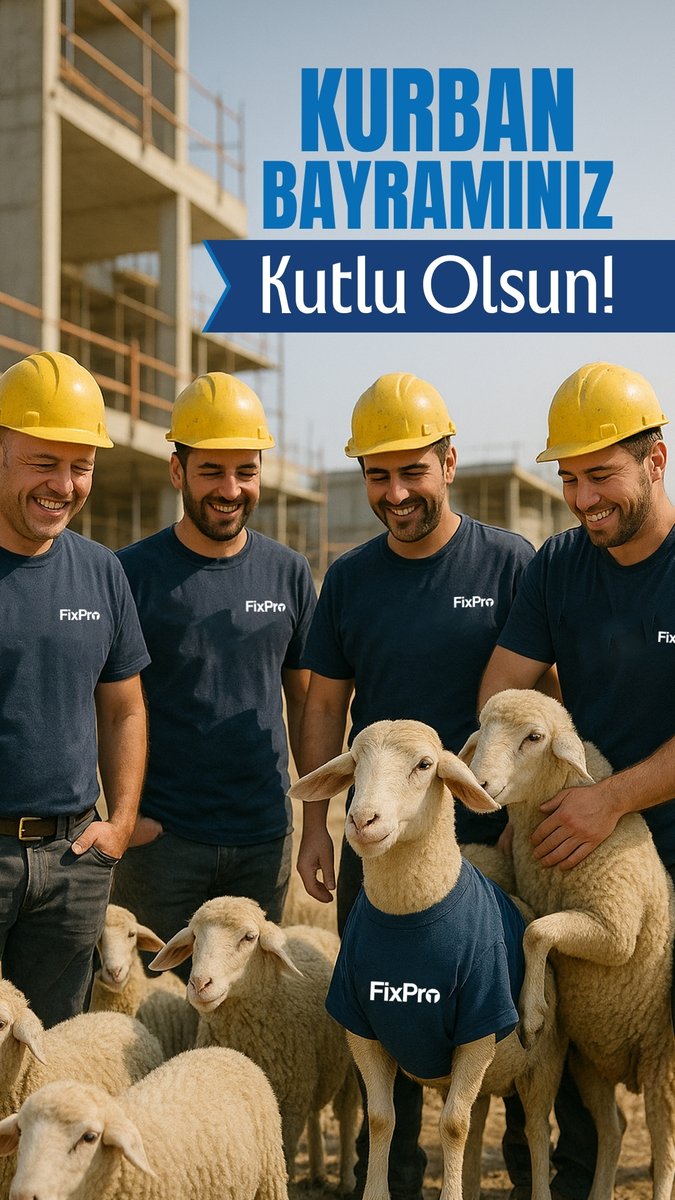 FixPro_tr's tweet photo. FixPro ailesi olarak tüm iş ortaklarımızın, müşterilerimizin ve sahadaki emekçi dostlarımızın Kurban Bayramı'nı kutlarız.

Birlikte daha nice projelere, sağlam adımlarla!

#FixPro #KurbanBayramı #BayramMesajı #İşinUstalarıBurada
#İnşaatSektörü #SahaRuhu #ProfesyonelÇözümler https://t.co/ejfy36OCkJ