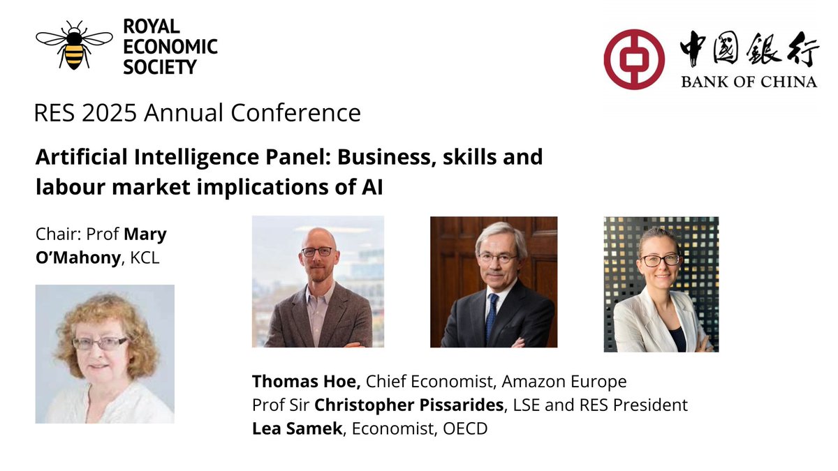 RoyalEconSoc's tweet image. 🎥 Can’t make it to Birmingham for #RES2025 Conference? Join us virtually!

💻 Access 8+ live-streamed sessions + recordings from top economists incl. Bonhomme, Iriberri, Greenstone &amp;amp; more.
🎟️ £100 / £50 (students)
🔗 Book: bit.ly/47D8h4y

#EconTwitter #RESConference