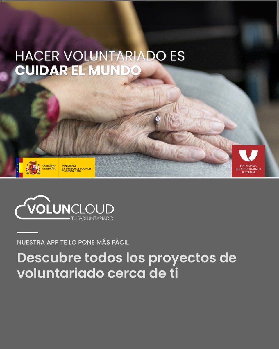 pvoluntariado's tweet photo. En #Voluncloud encontrarás muchas formas de acompañar, escuchar y estar cerca de quienes más lo necesitan.
📲 Descubre tu causa: https://t.co/rVMwUiL6Q6
#Voluntariado https://t.co/392No59yFv