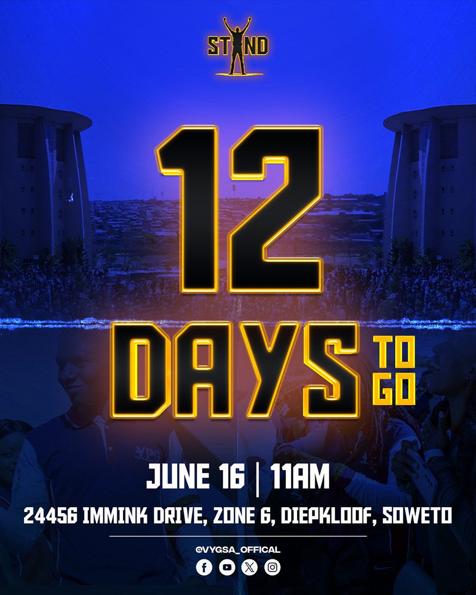 vygsa_official's tweet photo. Only 12 days⏳ stand between us and an unforgettable event 🤩.
Mark your calendar ,it's getting REAL😆🔥
#VYGSA #VYGEvent #StandEvent #TheGrounds #JUNE16 #YouthEvent #JoinUs https://t.co/vQlJMK2NY6