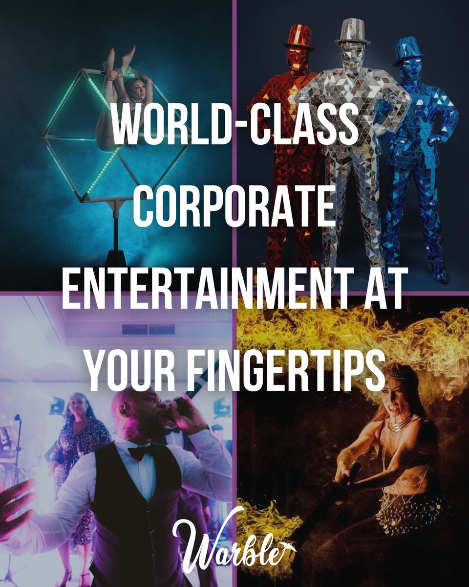Need premier entertainment for your next corporate event? 🎶

Head here or DM us to find your perfect match! 👉 warble-entertainment.com/entertainers/u…