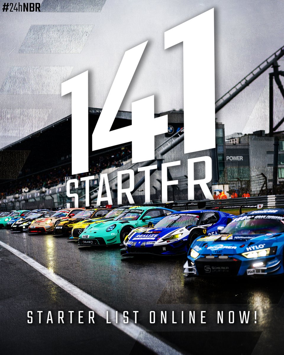 The grid is full - Starter list is out! 💚 141 cars. 34 nations. This is getting serious! 🏁 
Full entry list ➡️ go.24h-rennen.de/starter
#24hNBR
.
.
#nring #24hnurburgring #nürburgring #nordschleife #grünehölle #greenhell