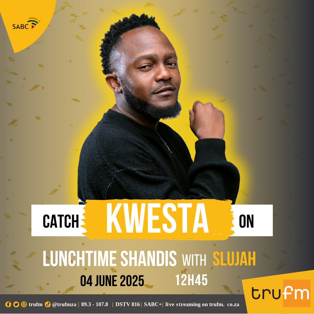 trufm (@trufm) on Twitter photo #NewMusicwednesday
Weβre talking Big Bang Theory with the king of Kasi rap <a href="/KwestaDaKAR/">Bhutβ Kwesta</a>
#LunchTimeShandis #ItsTooomuuuch π₯π₯π₯ #NewMusicwednesday
Weβre talking Big Bang Theory with the king of Kasi rap <a href="/KwestaDaKAR/">Bhutβ Kwesta</a>
#LunchTimeShandis #ItsTooomuuuch π₯π₯π₯