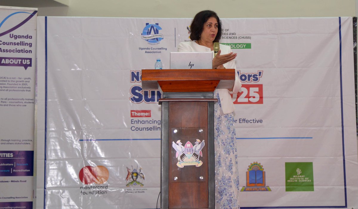 Key note address by Guest speaker &amp; Guest of Honour -  
President American Counseling Association - Dr. Christine Bhat at the National Counselor's Summit 2025
<a href="/Makerere/">Makerere University</a> <a href="/MinofHealthUG/">Ministry of Health- Uganda</a>