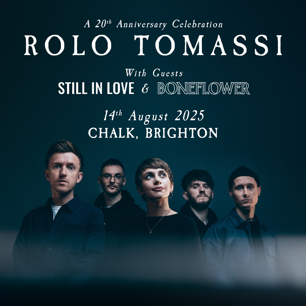 LOUT (@loutpromotions) on Twitter photo Don't miss <a href="/rolotomassiband/">Rolo Tomassi</a>'s 20th anniversary celebration <a href="/chalkvenue/">Chalk Venue</a> #Brighton as they perform a special, career spanning set covering all six studio albums. The band will also be joined onstage, for the first time ever, by a string quartet for a selection of material. Don't miss <a href="/rolotomassiband/">Rolo Tomassi</a>'s 20th anniversary celebration <a href="/chalkvenue/">Chalk Venue</a> #Brighton as they perform a special, career spanning set covering all six studio albums. The band will also be joined onstage, for the first time ever, by a string quartet for a selection of material.