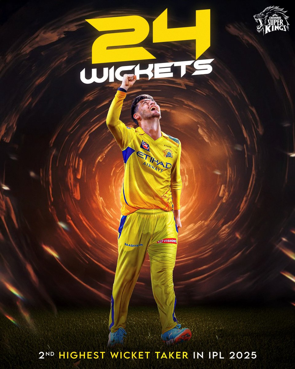 24 times, he brought his 💯/💯 

2nd highest wicket taker of IPL 2025! 🙌🏻

#WhistlePodu