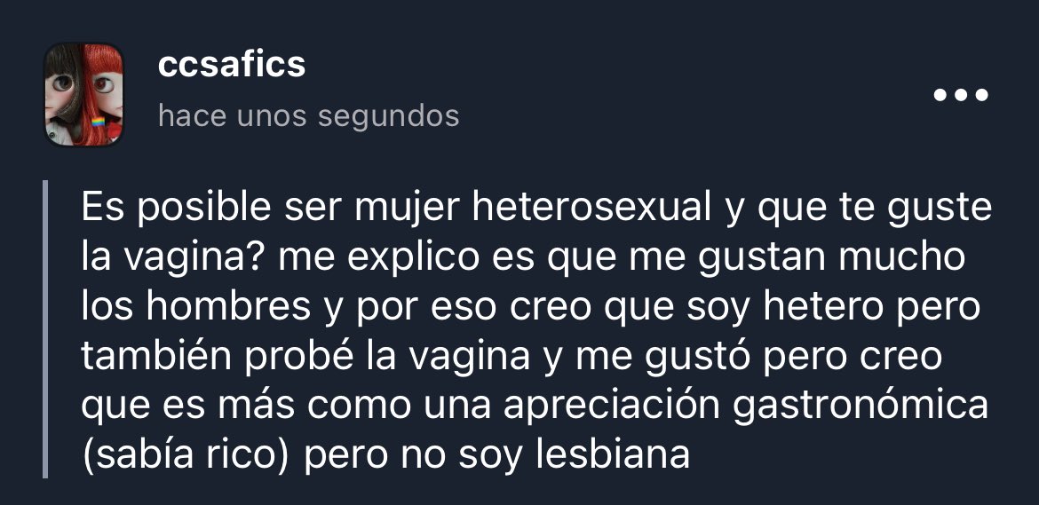 ccsafics's tweet photo. la gente bisexual existe y me dio risa lo de apreciación gastronómica 🐿️ https://t.co/mUpHLHhSgN