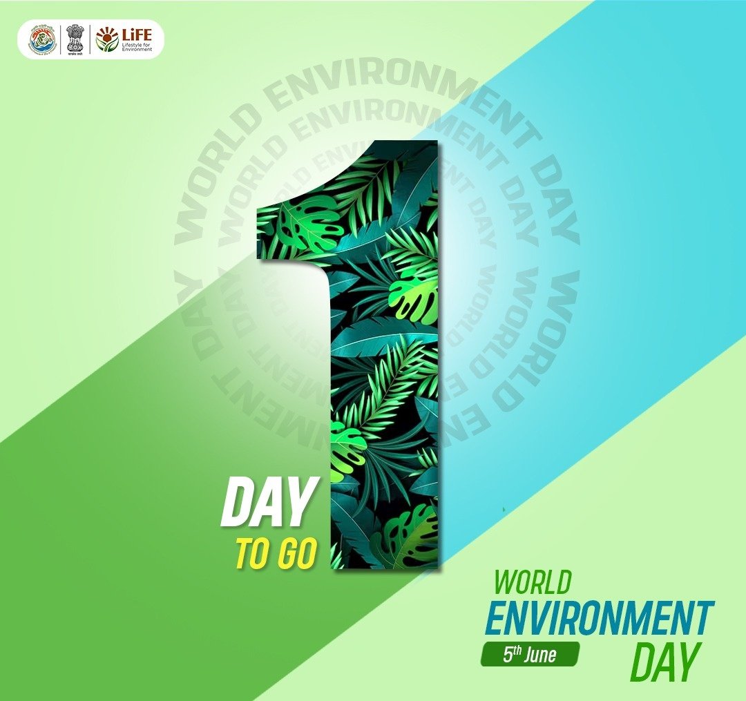 One day to go! 

#MissionLiFE #EndPlasticPollution #WorldEnvironmentDay2025

<a href="/moefcc/">MoEF&CC</a> <a href="/MIB_India/">Ministry of Information and Broadcasting</a> <a href="/airnewsalerts/">All India Radio News</a>