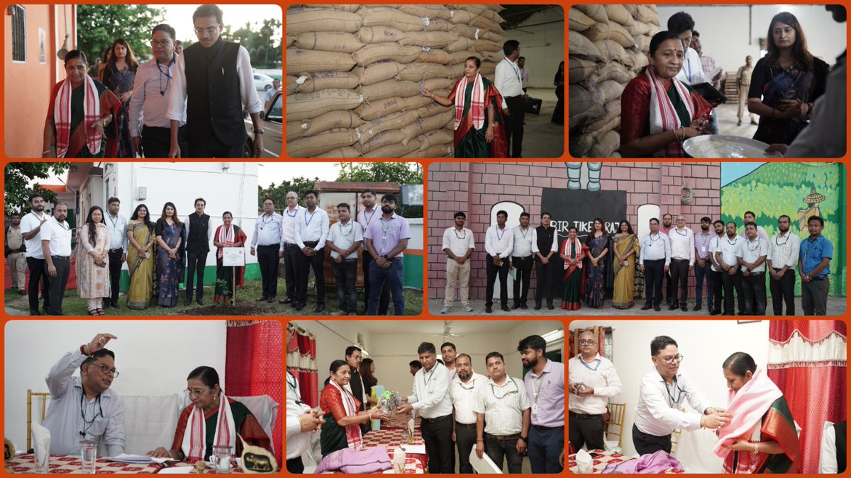 Hon’ble Minister Smt. Nimuben Jayantibhai Bambhaniya visited the Food Corporation of India’s Food Storage Depot (FSD) Lalabazar under Divisional Office Silchar on 26th May 2025.