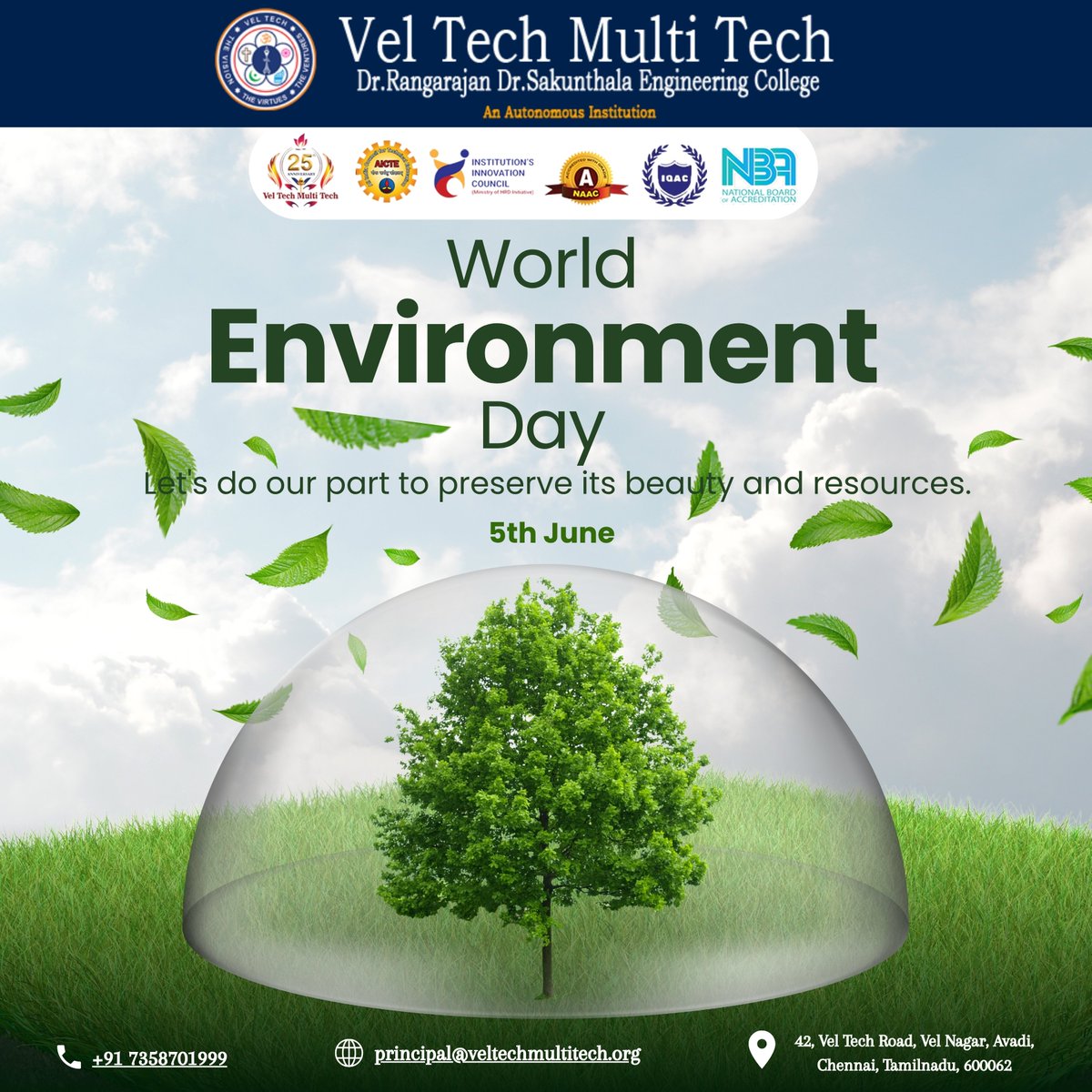 VelMultitech99's tweet image. 🌍 World Environment Day 2025: Let&apos;s unite for
 a greener tomorrow! 🌱💚

#WorldEnvironmentDay2025  #2025EnvironmentDay #veltechmultitech