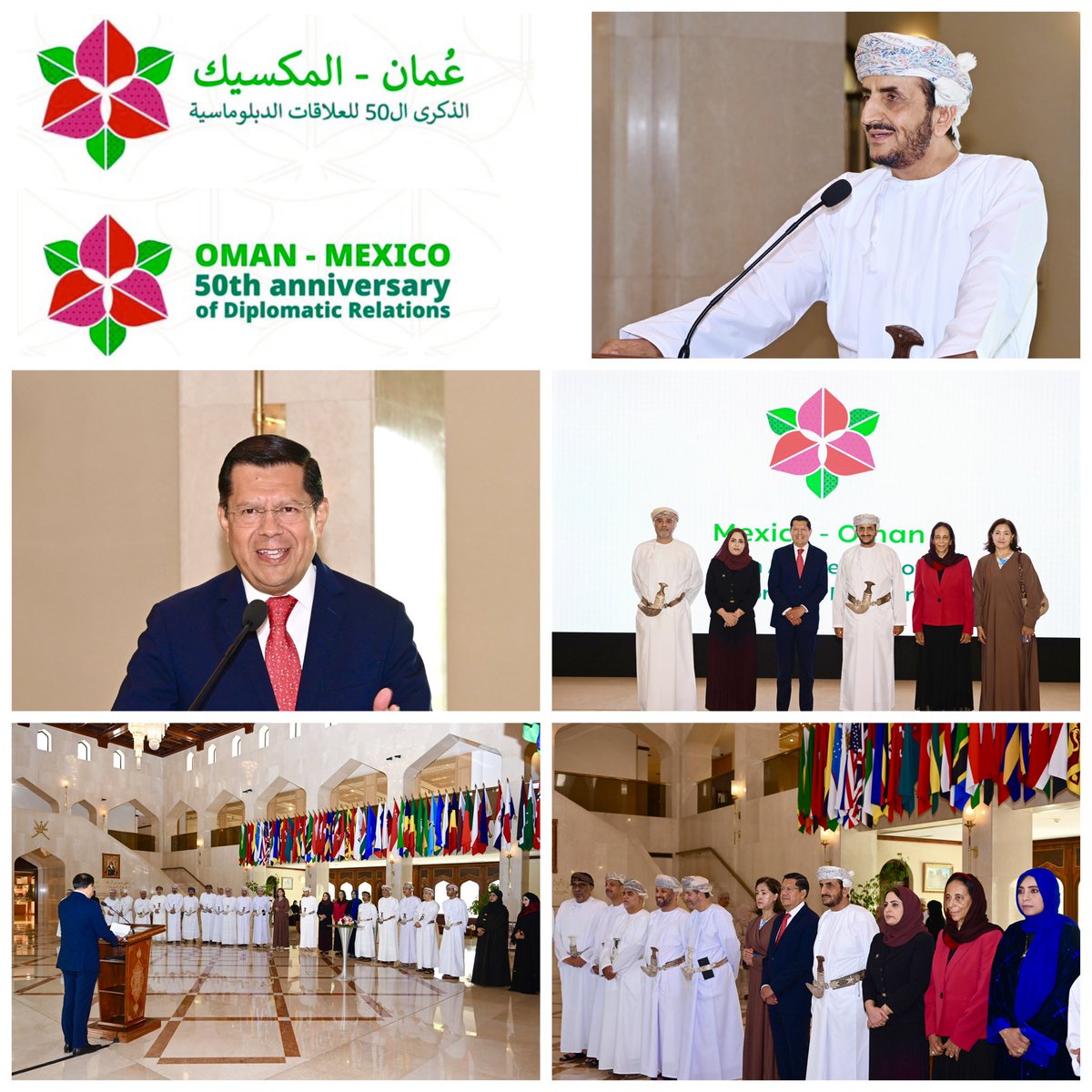 Khalifa Alharthy (@khalifaalharthy) on Twitter photo الاحتفال بمرور ٥٠ عاما على العلاقات الدبلوماسية بين سلطنة عمان والمكسيك بحضور سعادة سفير المكسيك
🇲🇽 🇴🇲
Celebrating 50 years of diplomatic relations between Oman and Mexico, with the presence of HE
<a href="/AgomeztII/">Aníbal Gómez Toledo</a>
Mexico ambassador to Oman
<a href="/FMofOman/">وزارة الخارجية</a> الاحتفال بمرور ٥٠ عاما على العلاقات الدبلوماسية بين سلطنة عمان والمكسيك بحضور سعادة سفير المكسيك
🇲🇽 🇴🇲
Celebrating 50 years of diplomatic relations between Oman and Mexico, with the presence of HE
<a href="/AgomeztII/">Aníbal Gómez Toledo</a>
Mexico ambassador to Oman
<a href="/FMofOman/">وزارة الخارجية</a>
