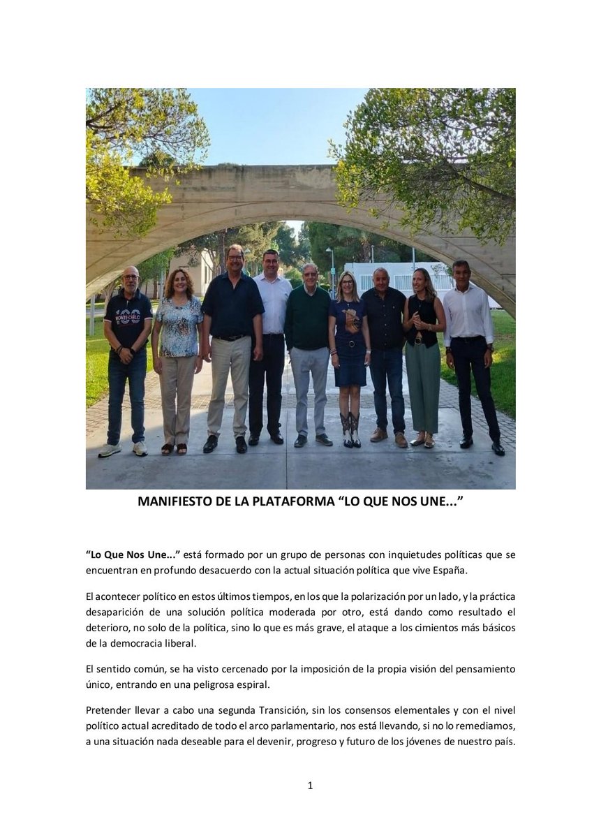 Loquenosune_25's tweet photo. Manifiesto de nuestra Plataforma "Lo que nos une..." https://t.co/MeHUC2yenk