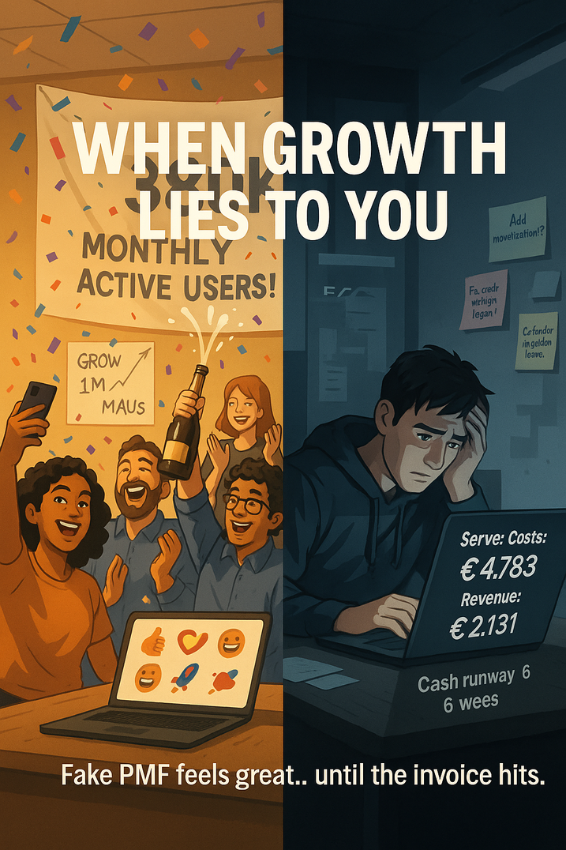 Kevin Riedl (@kevinriedl_eth) on Twitter photo 380,000 users.
Exploding growth.
Revenue? ๐๐ผ๐๐ป.
Welcome to the dark side of product-market fit.
Most founders think PMF is a hockey stick.
But the truth?
Itโs often a ๐ฏ๐๐ฟ๐ป๐ถ๐ป๐ด ๐ฝ๐ถ๐น๐ฒ ๐ผ๐ณ ๐๐ฒ๐ฟ๐๐ฒ๐ฟ ๐ฏ๐ถ๐น๐น๐, ๐ฎ๐ฑ ๐ต๐ผ๐ฐ ๐๐ฃ๐๐, ๐ฎ๐ป๐ฑ ๐ท๐ฎ๐ป๐ธ๐ ๐ถ๐ป๐ณ๐ฟ๐ฎ 380,000 users.
Exploding growth.
Revenue? ๐๐ผ๐๐ป.
Welcome to the dark side of product-market fit.
Most founders think PMF is a hockey stick.
But the truth?
Itโs often a ๐ฏ๐๐ฟ๐ป๐ถ๐ป๐ด ๐ฝ๐ถ๐น๐ฒ ๐ผ๐ณ ๐๐ฒ๐ฟ๐๐ฒ๐ฟ ๐ฏ๐ถ๐น๐น๐, ๐ฎ๐ฑ ๐ต๐ผ๐ฐ ๐๐ฃ๐๐, ๐ฎ๐ป๐ฑ ๐ท๐ฎ๐ป๐ธ๐ ๐ถ๐ป๐ณ๐ฟ๐ฎ