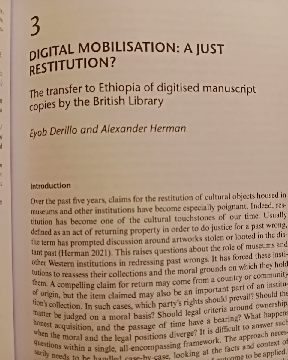 Digital mobilisation: A just restitution? The transfer to Ethiopia of digitised manuscript copies by the British Library. 
We explore the recent transfer of digitised Ethiopian mss by the BL—and ask: Can digital copies ever stand in for the return of the real thing?
<a href="/artlawalex/">Alexander Herman</a>