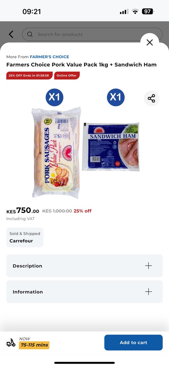 Masaa ni ya Flashsale na leo kuna offer ya sausageX Bacon at 1125 valid till 11pm... catch it if you can

See items on Flashsale: bit.ly/3SL3Yxb
use discount CODE "X9" to get 300 bob OFF anything above 3k! Happy shopping 🥳

#YetuTisaWakoMilele