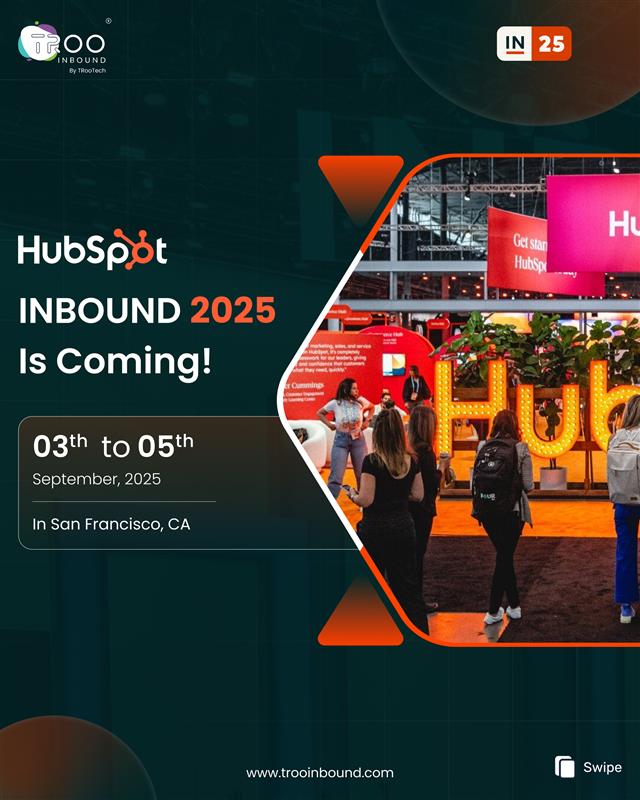 trooinbound's tweet image. HubSpot’s flagship event, INBOUND 2025, is happening from September 3rd to 5th in San Francisco, CA. 🗓️🌐
Get ready for inspiring sessions, cutting-edge marketing insights, and all things HubSpot!
#HubSpotINBOUND #HubSpot #HubSpotPartner #TRooInbound #MarketingEvents