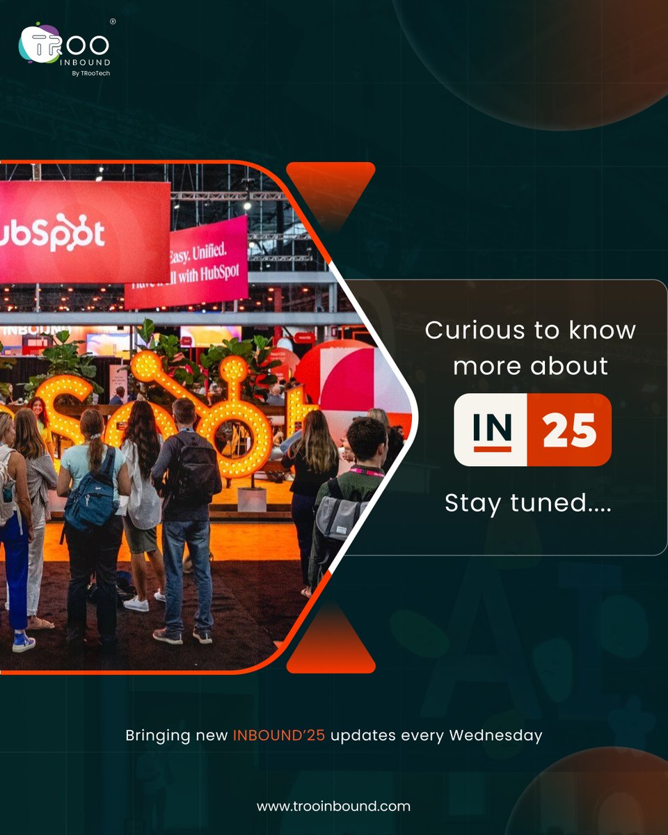 trooinbound's tweet image. HubSpot’s flagship event, INBOUND 2025, is happening from September 3rd to 5th in San Francisco, CA. 🗓️🌐
Get ready for inspiring sessions, cutting-edge marketing insights, and all things HubSpot!
#HubSpotINBOUND #HubSpot #HubSpotPartner #TRooInbound #MarketingEvents