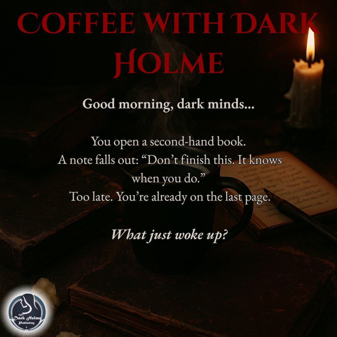 kerryholme30196's tweet image. ☕️ #horrorprompt #spookyseason #writewithme #indiehorror #horrorcommunity #writingcommunity #booksky