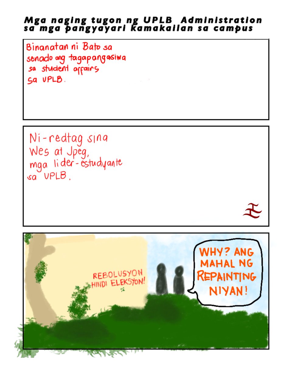 Beh hindi ‘to deserve ng students 🦗🦗🦗🦗🦗

⛓️‍💥 Sagutan ang Safety Nest
tinyurl.com/TheUPLBSafetyN…

#NoToRedTagging
#StopTheAttacks
#UpholdSafeHavenResolution