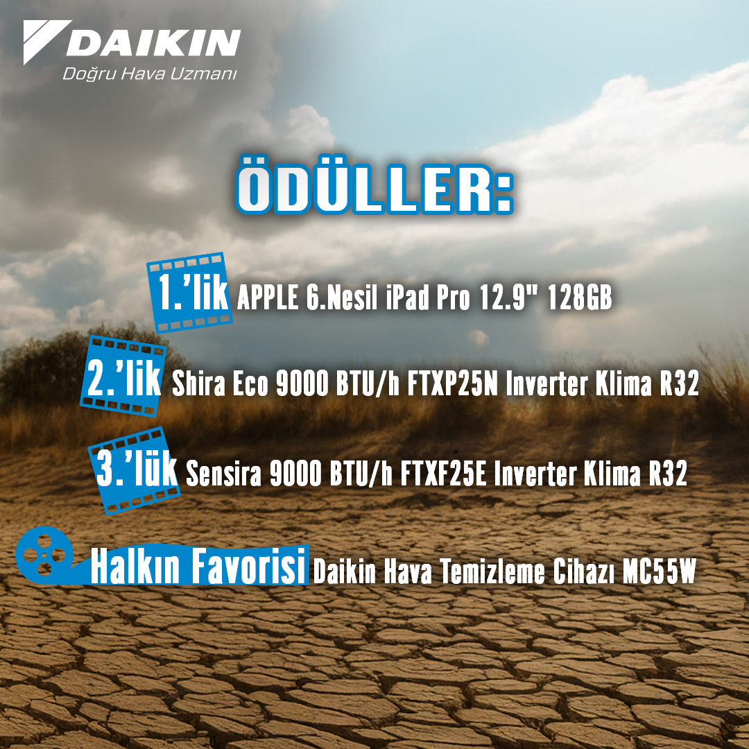 🎬 30 Dakikada Geleceği Anlatabilir misin?
Kurguyla, kamerayla, fikirle…
Senin gözünden “yaşanabilir bir gelecek” nasıl görünür?
2. Daikin’le Yaşanabilir Gelecek Video Yarışması başvuruları devam ediyor!
📅 Son başvuru: 25 Ağustos 2025.
🔗 daikinyarisma.com